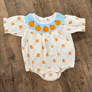 Adorable Pumpkin Baby Bubble Romper